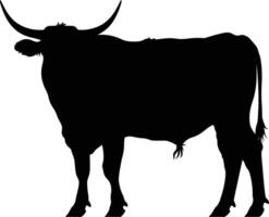 AI generated Silhouette ox black color only vector