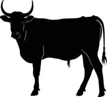 AI generated Silhouette ox black color only vector