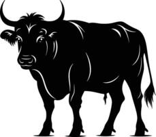 AI generated Silhouette ox black color only vector