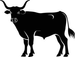 AI generated Silhouette ox black color only vector