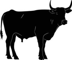 AI generated Silhouette ox black color only vector