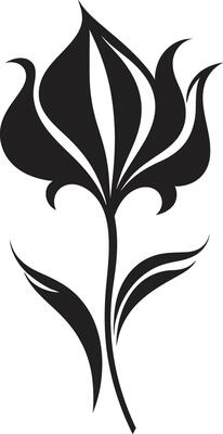 Botanical Styling Emblematic Monochrome Detail Chic Bloom Vector Iconic Symbol Mark