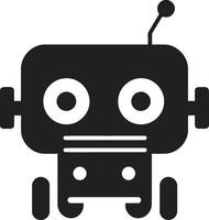 Pixel AI Friend Adorable Black Bot Logo Charming Tech Sidekick Little AI Robot vector