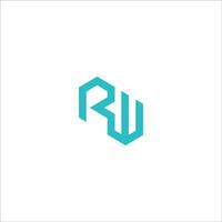 Initial letter wr or rw logo vector design template