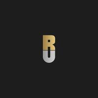 Alphabet Initials logo UR, RU, U and R vector