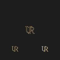 Alphabet Initials logo UR, RU, U and R vector