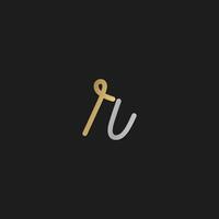 Alphabet Initials logo UR, RU, U and R vector