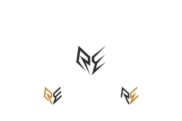 Alphabet letters Initials Monogram logo ER, RE, E and R