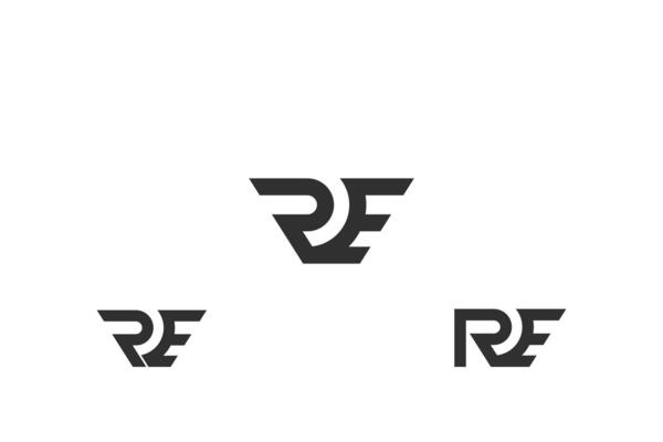 Alphabet letters Initials Monogram logo ER, RE, E and R