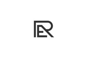 alfabeto letras iniciales monograma logo er, re, e y r vector