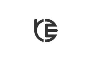 Alphabet letters Initials Monogram logo ER, RE, E and R vector