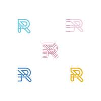 R or RR logo and icon design vector