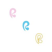 R or RR logo and icon design vector