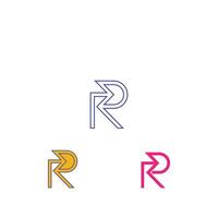 R or RR logo and icon design vector