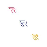 R or RR logo and icon design vector