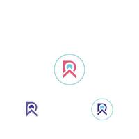 R or RR logo and icon design vector