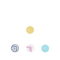 R or RR logo and icon design vector