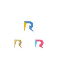 R or RR logo and icon design vector