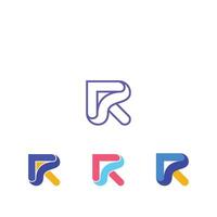 R or RR logo and icon design vector