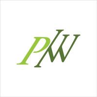 Initial letter wp or pw logo vector design template