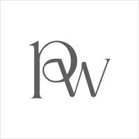 Initial letter wp or pw logo vector design template