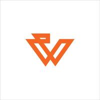 Initial letter wp or pw logo vector design template