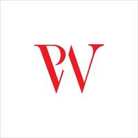 inicial letra wp o pw logo vector diseño modelo