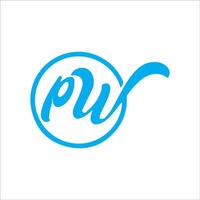 Initial letter wp or pw logo vector design template