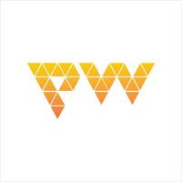 Initial letter wp or pw logo vector design template