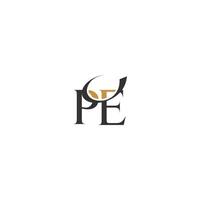 Alphabet Initials logo PE, EP, P and E vector