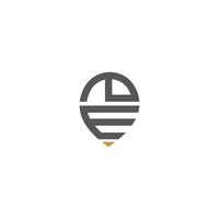 Alphabet Initials logo PE, EP, P and E vector