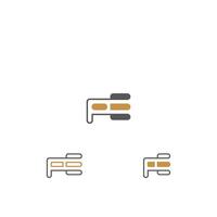 Alphabet Initials logo PE, EP, P and E vector