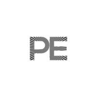 Alphabet Initials logo PE, EP, P and E vector