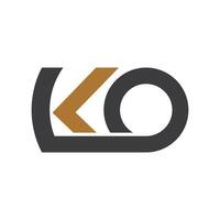 Initial letter ko logo or ok logo vector design template