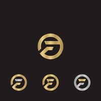 Alphabet Initials logo FO, OF, F and O vector