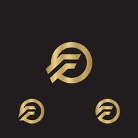 Alphabet Initials logo FO, OF, F and O vector