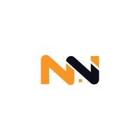 Initial letter nv logo or vn logo vector design template