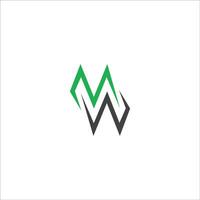 Initial letter wm logo or mw logo vector design template