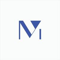 Initial letter mv  logo or vm logo vector design template