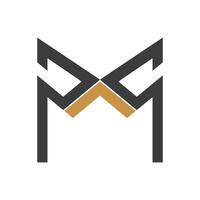 Initial letter mp logo or pm logo vector design template