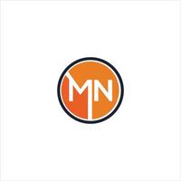 Initial letter mn or nm logo vector design template