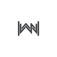 letras del alfabeto iniciales monograma logo nw, wn, n y w vector