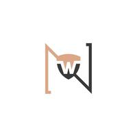 NW, WN, W AND N Abstract initial monogram letter alphabet logo design vector