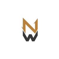 Alphabet Initials logo NW, WN, N and W vector