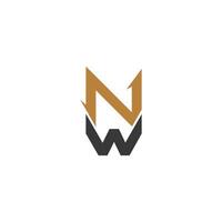 alfabeto iniciales logo noroeste, wn, norte y w vector