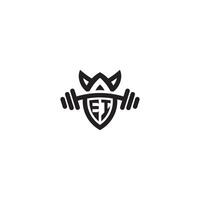 EI line fitness initial concept with high quality logo design vector