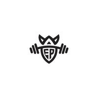 EP line fitness initial concept with high quality logo design vector