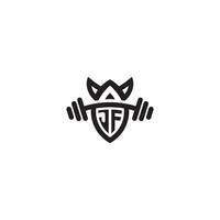 JF line fitness initial concept with high quality logo design vector