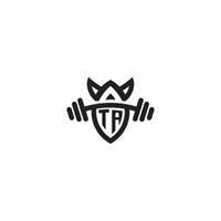 TA line fitness initial concept with high quality logo design vector