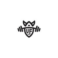 UF line fitness initial concept with high quality logo design vector
